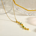 Gold Multicolour Gemstone Drop Necklace