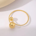 Gold Dual Ball Crystal Bangle