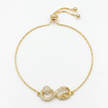 Infinity Heart Adjustable Bracelet – Gold