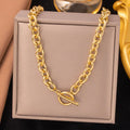 Gold Chunky Chain Toggle Necklace